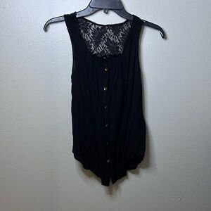Papaya Women Sleeveless black blouse‎ top size small